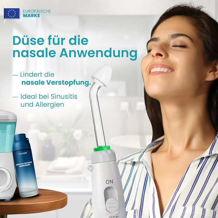 Aquapik® 100 professionelle Munddusche | Plaqueentferner + von Zahnärzten empfohlen | 8 Düsen, 10 Dr