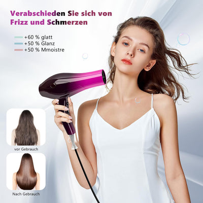 Jooayou Föhn, Fön, Haartrockner, 3000 W Haarföhn für Damen, Föhn mit Diffusor, Profi-Fön, 3 Hitze-un