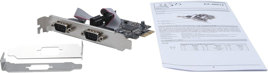EX-46012 2S Seriell RS-232 PCIe Karte