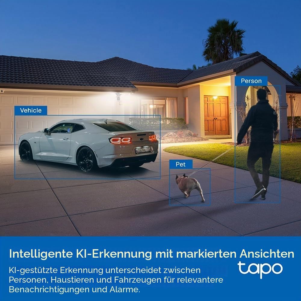 Tapo C720 Flutlichtkamera Kabel (Floodlight Cam Wired) | Überwachungskamera aussen 2K, WLAN 2.4GHz,