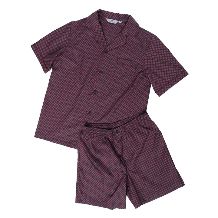 Revise RE-950 Kurzer Herrenpyjama - Schlafanzug für Herren - Pyjama – 100% Baumwolle, S Dunkelblau /