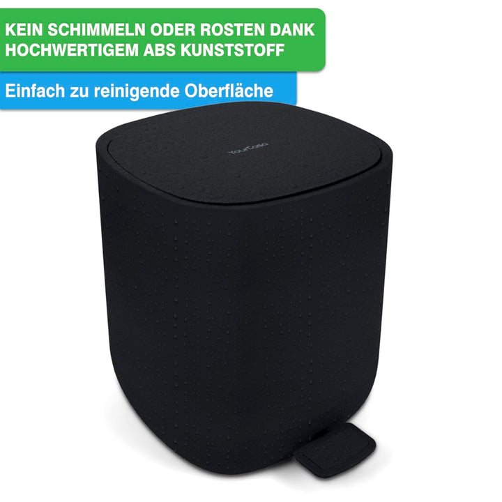 YourCasa Mülleimer Bad [5L] - Elegantes Design - Badeimer - Kosmetikeimer Badezimmer Klein - Badmüll