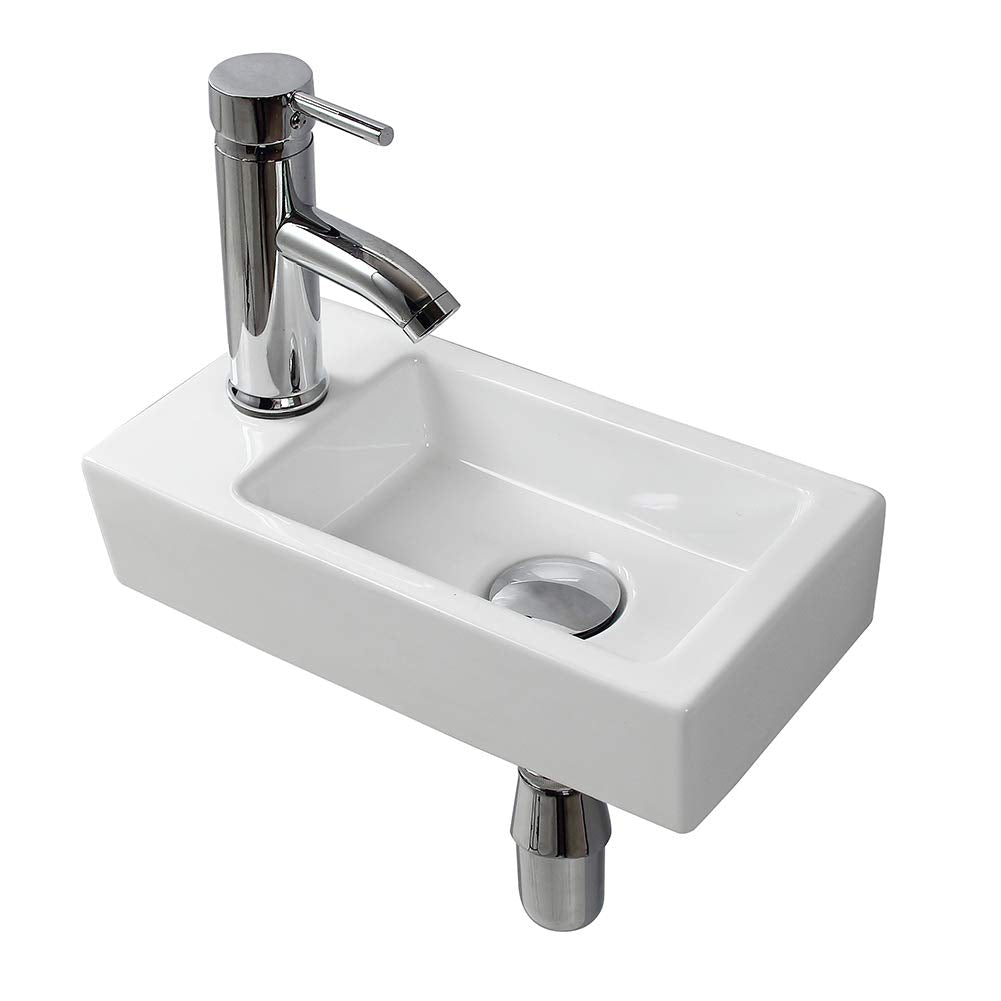 Waschbecken aus Keramik, Wandbefestigung, rechteckig, rechtshändig linke Hand Moderne, Moderne