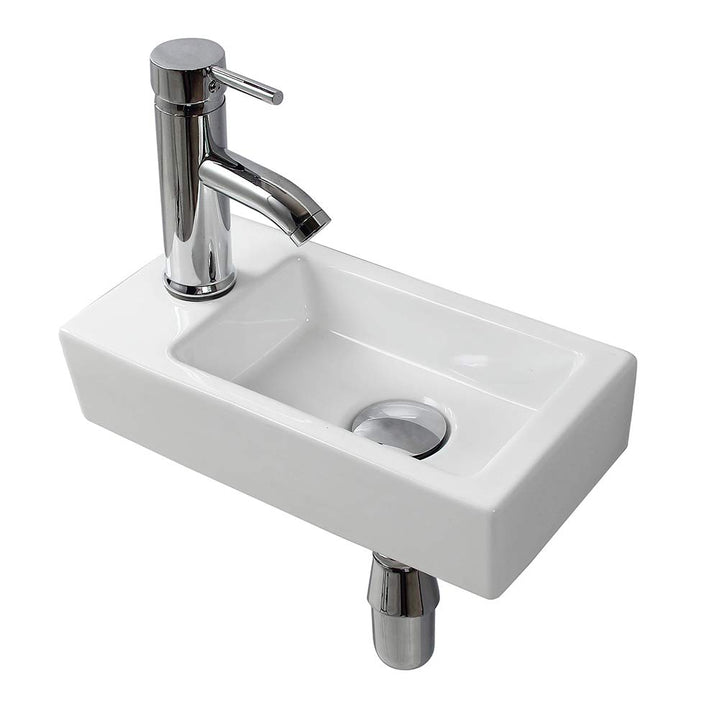 Waschbecken aus Keramik, Wandbefestigung, rechteckig, rechtshändig linke Hand Moderne, Moderne