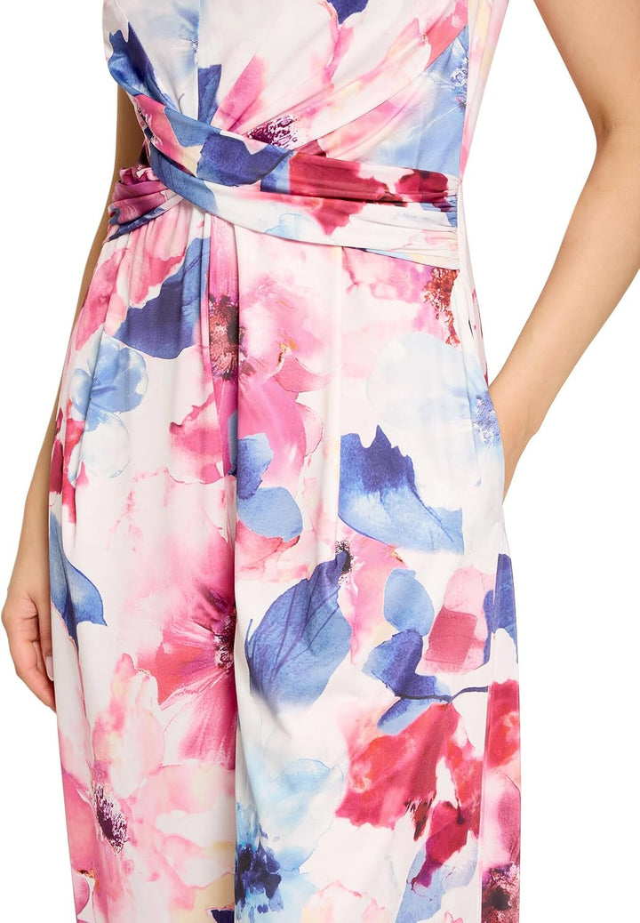 Vera Mont Damen Jumpsuit mit Blumenprint 36W Cream/Pink, 36W Cream/Pink