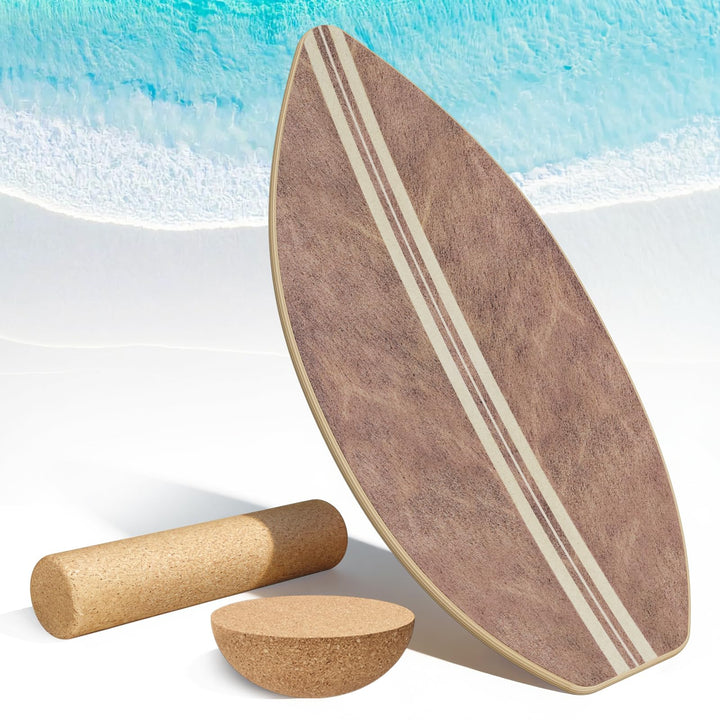3in1 Balance Board Erwachsene,Holz Balance Board Set Mit Korkrolle,Kork Halbkugel,Balance-Trainer mi