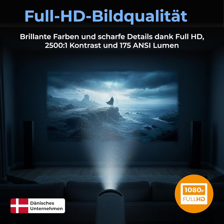 Denver PR-2500 LED-Projektor – 2500 Lumen - Full HD Unterstützung - HDMI/USB/VGA - Lautsprecher - Fe