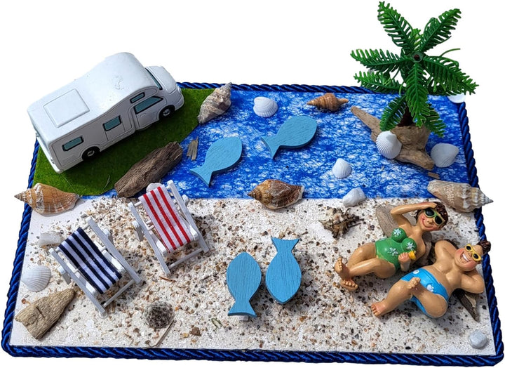 Geldgeschenk Verpackung Camping Urlaub Wohnmobil Liegestuhl Strandurlaub