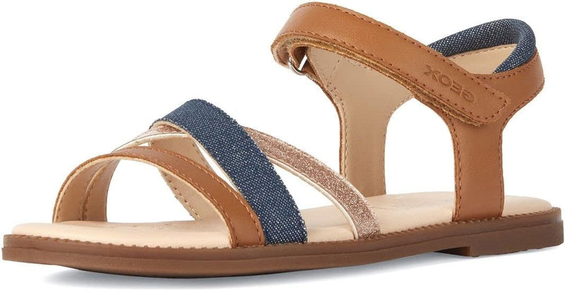 Geox Mädchen J Karly Girl Sandal 24 EU Cognac Avio, 24 EU Cognac Avio