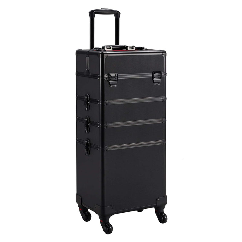 Yaheetech Alu Make-up Koffer Trolley 4-in-1 Kosmetikkoffer Beauty Case Transportkoffer 34 x 25,5 x 8