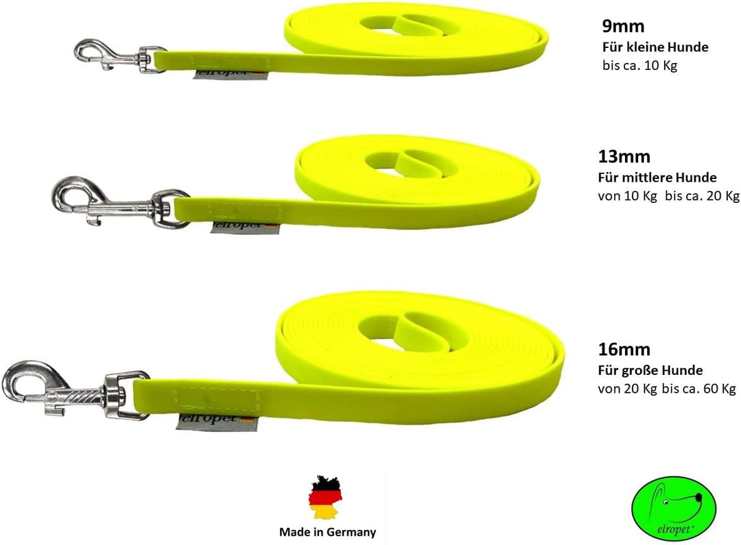 Schleppleine Biothane Hundeleine kleine Hunde 9mm 3m / 5m / 10m / 15m Hundeleine Biothane (15m MIT H