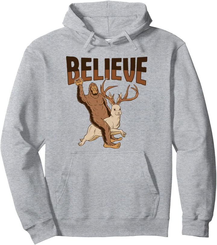 Kryptozoologie Kryptoide Design Bigfoot reitet auf Jackalope Pullover Hoodie