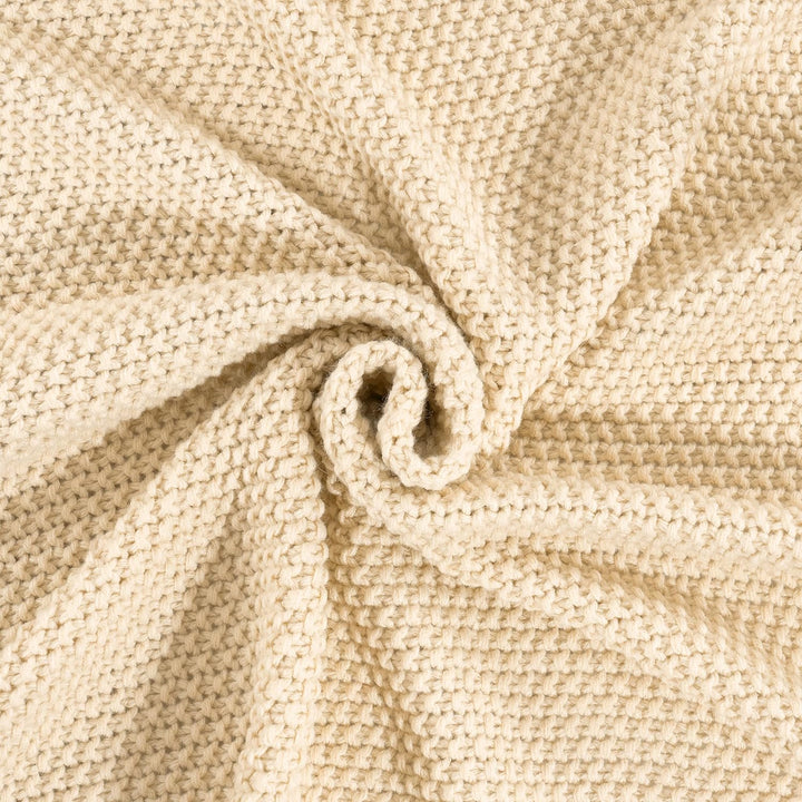 Strickdecke mit hochwertiger Randverarbeitung, Sommerdecke wie Handgestrickt, weiche Kuscheldecke, m
