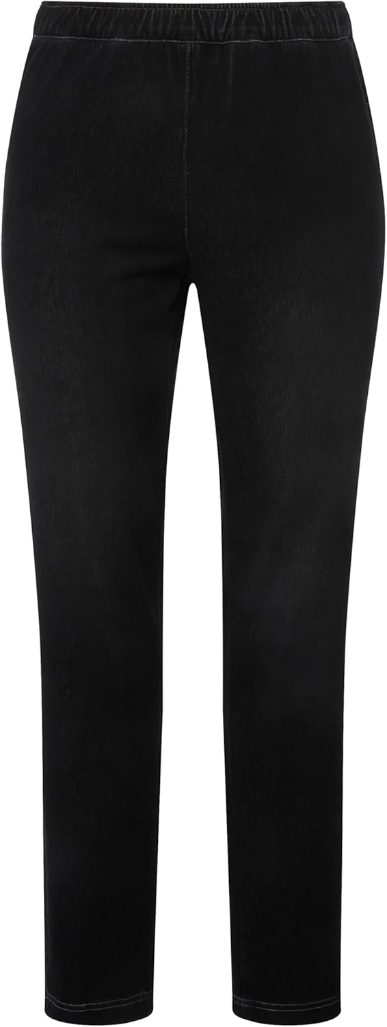 Ulla Popken Damen Jersey-Jeans Hosen 38W / 32L Schwarz, 38W / 32L Schwarz