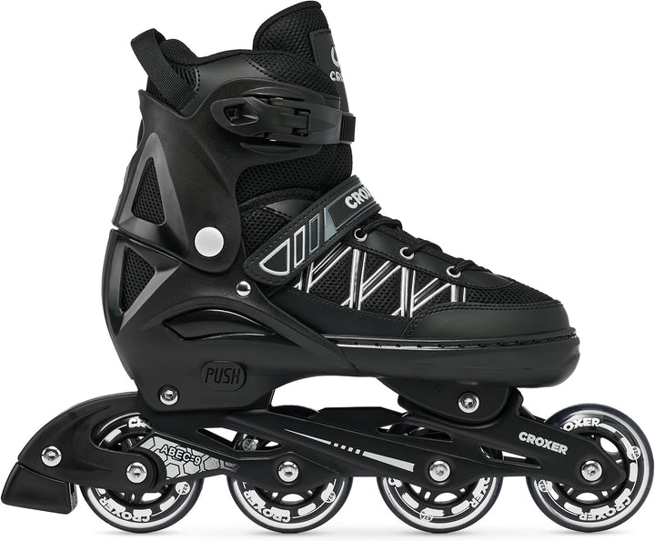Croxer Verstellbare 2in1 Inlineskates-Schlittschuhe Torch - 76mm PU Rollen, Gummi-Härte 82A, ABEC-9