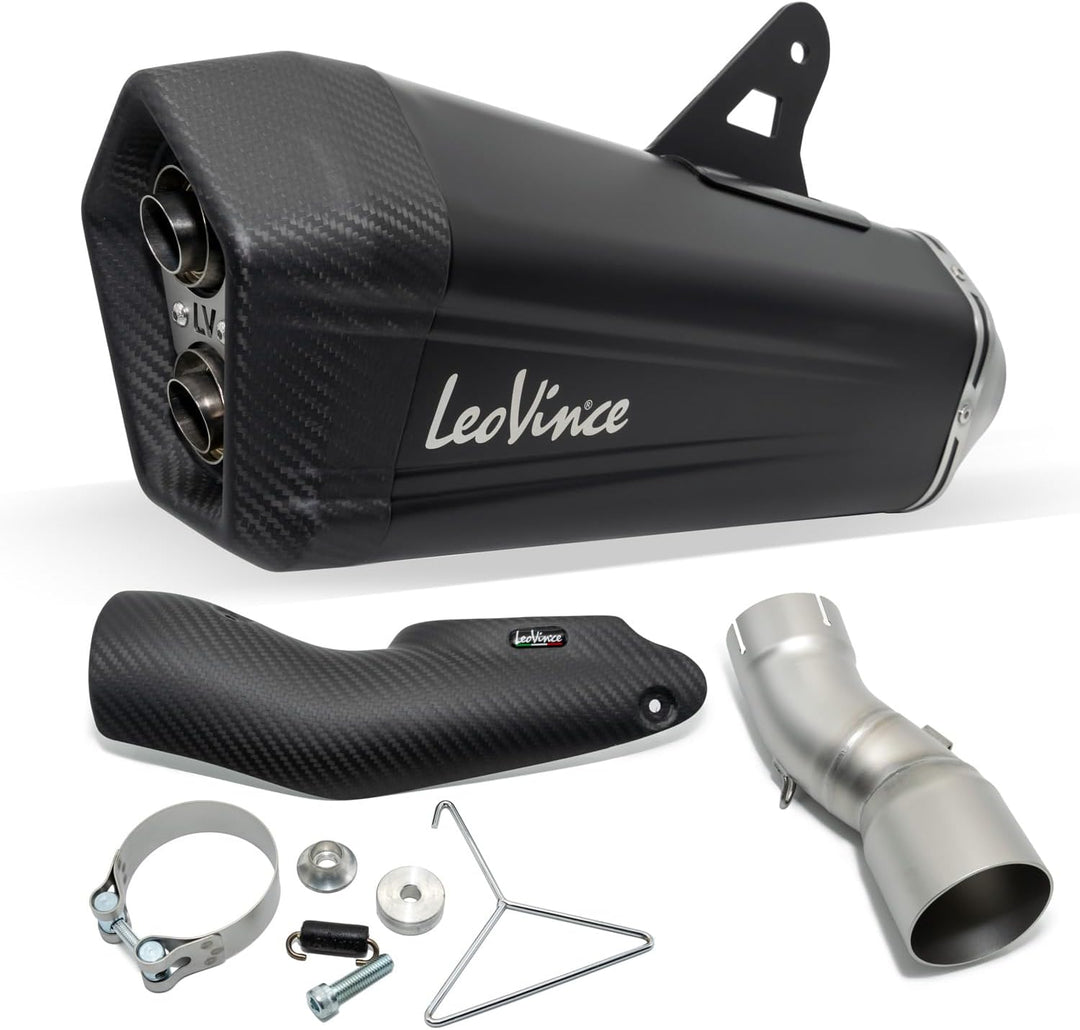 Endschalldämpfer/Auspuffanlage LeoVince SLIP-ON SBK LV-12 Black Edition, Edelstahl schwarz, Carbon K