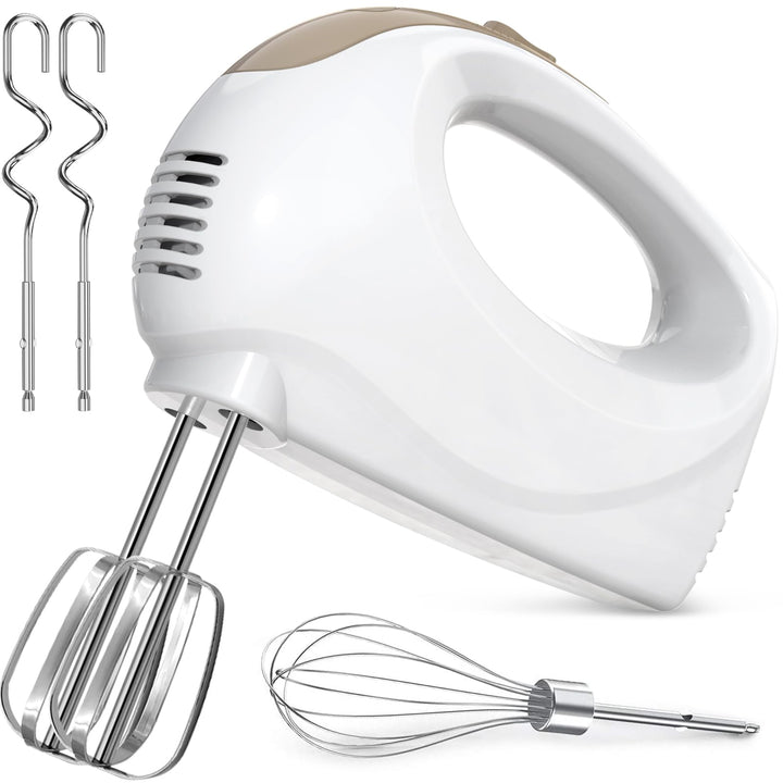 Handrührer Elektrisch-Handrührgerät, 5 StuFen Handmixer, Enthalten 1 Schneebesen, 2 Rührbesen, 2 Ede