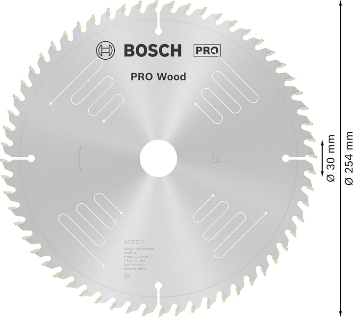 Bosch Professional Kreissägeblatt (für Holz, AussenØ: 254 mm, Bohrung: 30 mm, Zubehör für Kapp- und