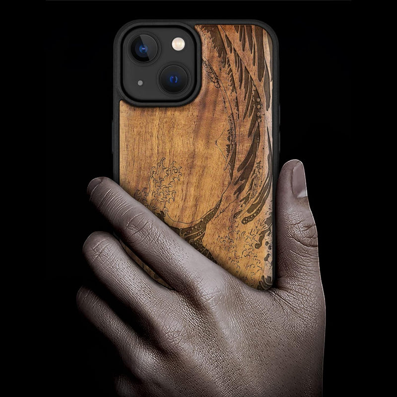 Carveit Handyhülle für iPhone 14 Cover Kompatibel mit Magsafe [Holz und TPU Silikon Hybrid hülle] Ma