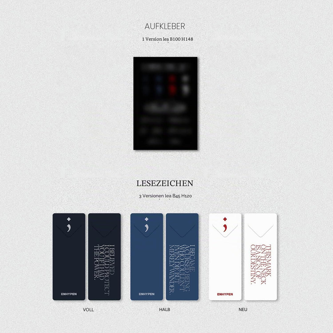 ENHYPEN - [DARK BLOOD] (HALF Ver.) Photo Book + CD-R + Photo Card + Message Photo Card + Sticker + P