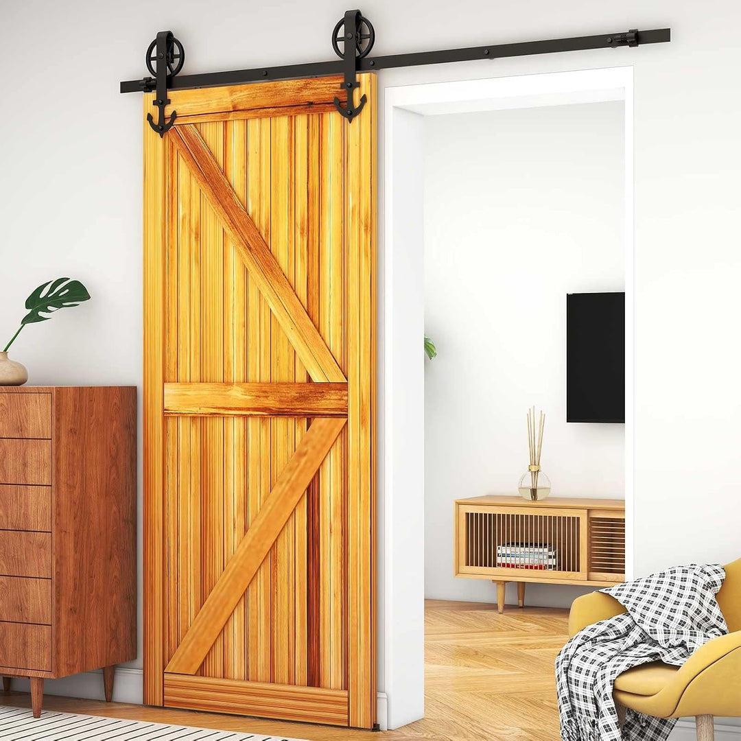 WOLFBIRD 213cm (7FT) Hardware Schiene Kit Schiebetür Rolle Grosses Rad, Verwendet für Schiebetürbesc