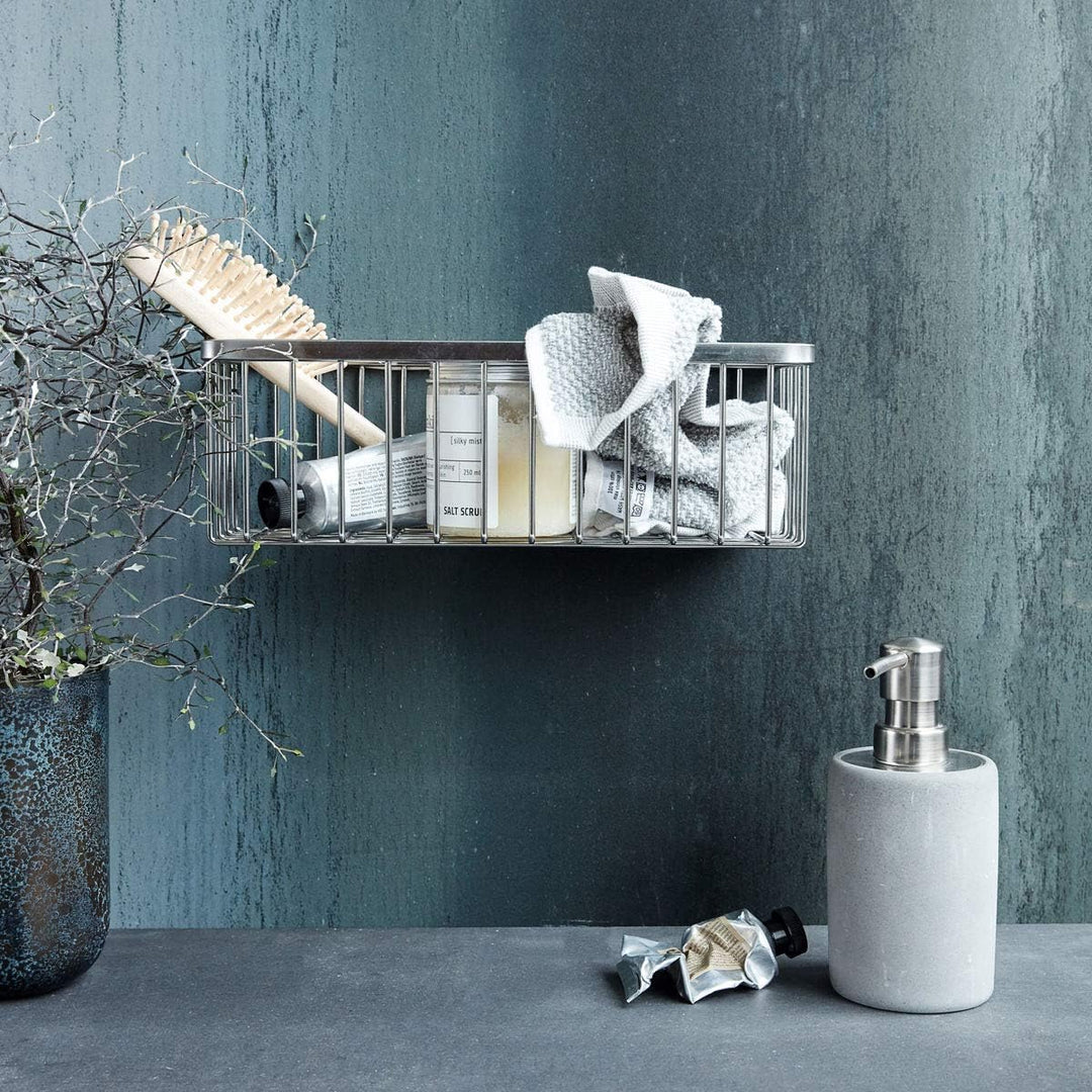 House Doctor Basket, Bath, Single, l: 28 cm, b: 11 cm, h: 9,5 cm, Glas, Silber l: 28 cm, b: 11 cm, h