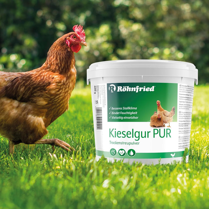 Röhnfried - Kieselgur PUR (600 g) - Naturreine Kieselerde in Pulver-Form - für ihren Hühnerstall, Ka