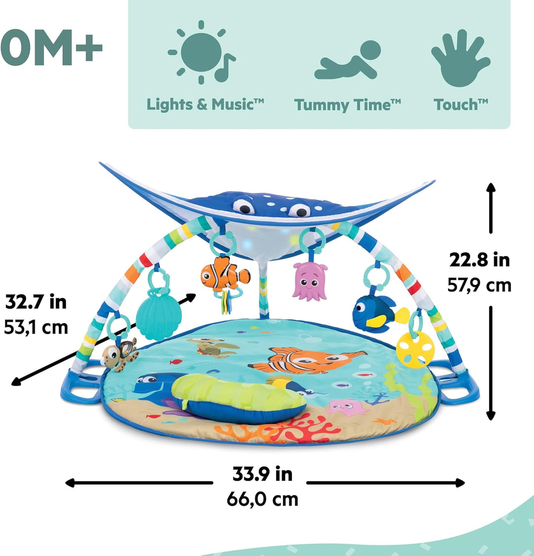 Bright Starts, Disney Baby, Findet Nemo Spieldecke mit Spielbogen, Lichtern und 20+ Minuten Melodien