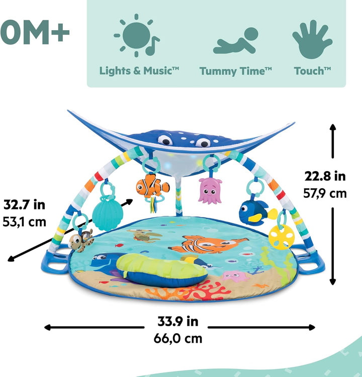 Bright Starts, Disney Baby, Findet Nemo Spieldecke mit Spielbogen, Lichtern und 20+ Minuten Melodien