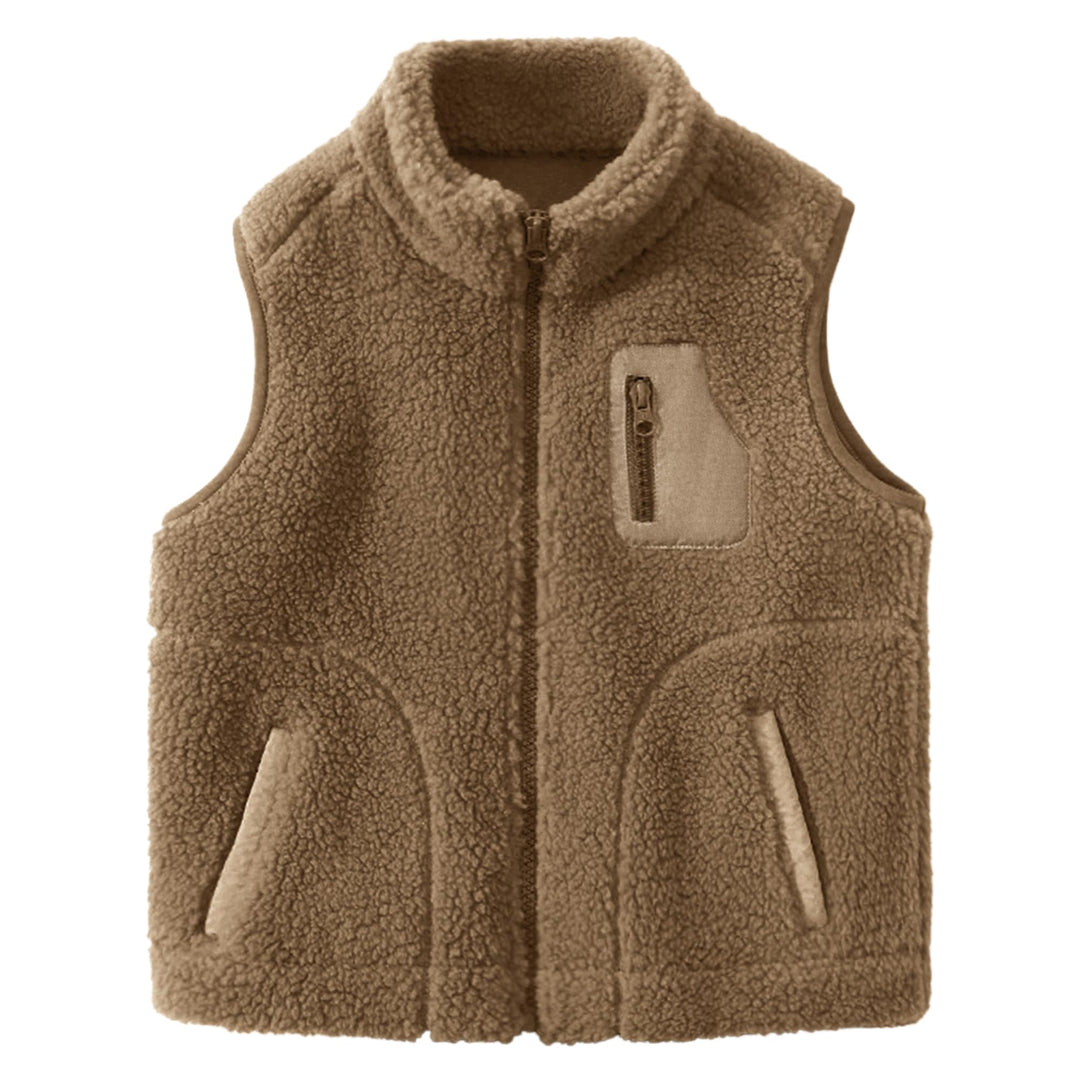 ANIMQUE Kleinkind Kinder Polarfleece Weste Verdicken Kinder Stehkragen Reissverschluss Ärmellose Jac