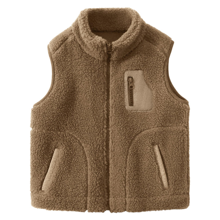 ANIMQUE Kleinkind Kinder Polarfleece Weste Verdicken Kinder Stehkragen Reissverschluss Ärmellose Jac