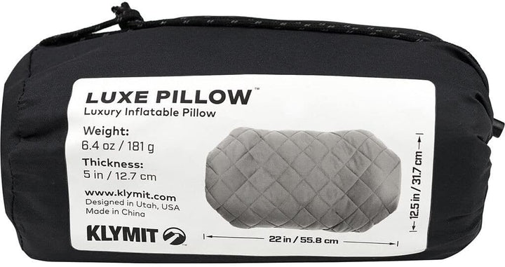 Klymit Luxe Kissen, Grau, 1 Stück (1 Stück)