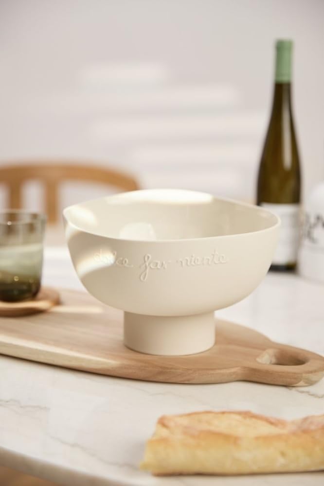Räder Schale auf Fuss „Dolce far niente“ – Schale aus Steinzeug – Cucina Italiana Kollektion – Beige