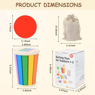 Baeroly Kinder Montessori Spielzeug Holz Farbe Form Sortierspielzeug, geeignet für Kinder 12 bis 36