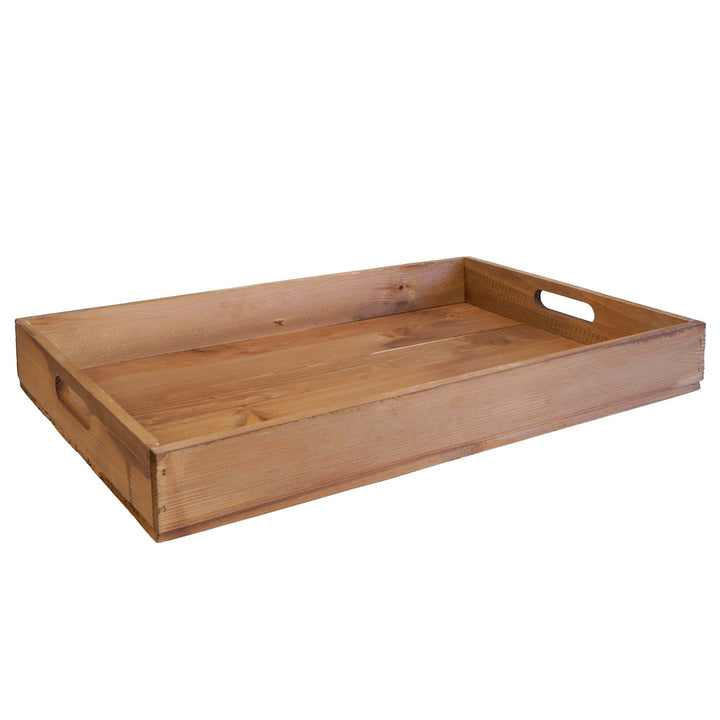 Serviertablett aus Holz 60x40x8cm Holztablett Frühstückstablett Dekotablett Tragetablett Präsentiert