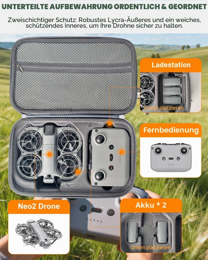 Harte Tasche für DJI Neo 2 Fly More Combo, Handtasche für Neo 2 Zubehör, Case für Neo 2 Drohne RC-N3