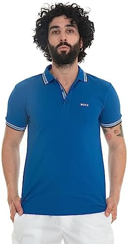 BOSS Green Herren Poloshirt Paddy Normal M Blau, Normal M Blau