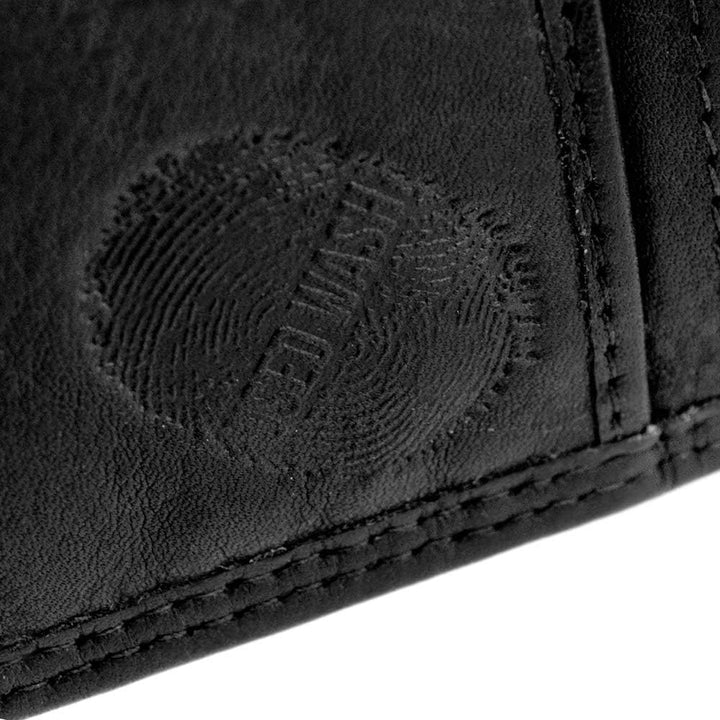 • Herren Geldbörse aus hochwertigem Waschleder W904 (Schwarz), Schwarz