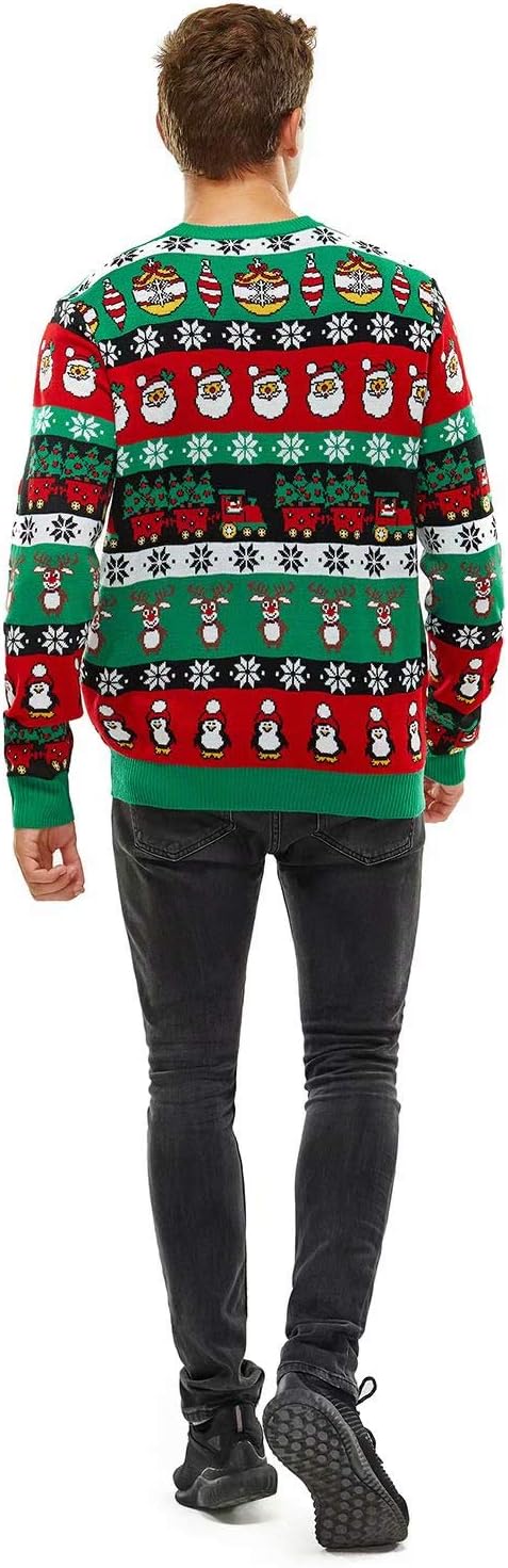U LOOK UGLY TODAY Hässlicher Weihnachtspullover Herren Unisex Lustig Ugly Christmas Sweater Chunky G