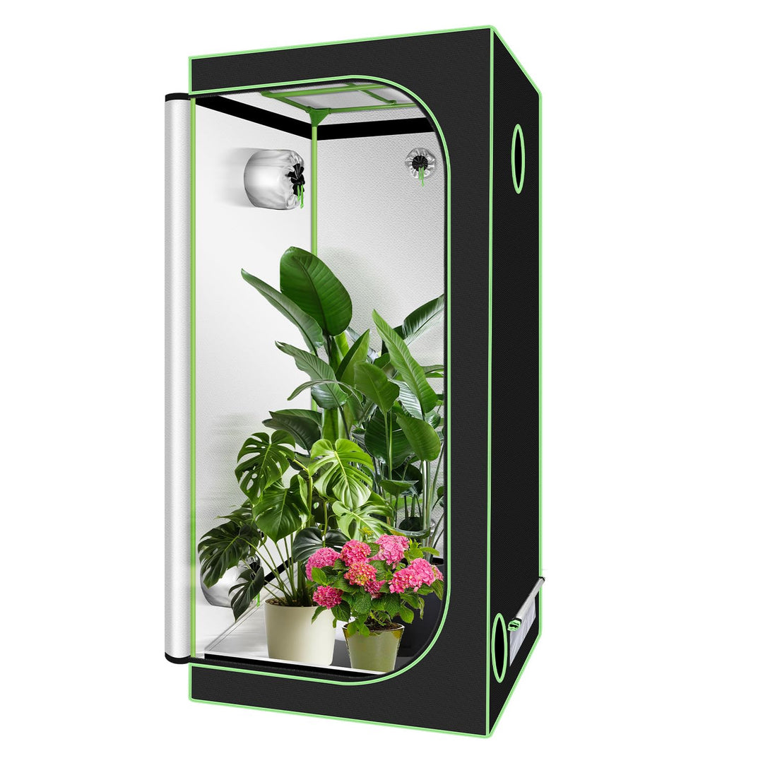Sonnewelt Growzelt, 600D Oxford Growbox, 100x100x200 cm Grow Tent, Lichtdicht und Wasserdicht Growsc