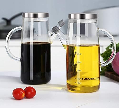 XiaoShenLu Olivenöl Spender Flasche, Speiseöl Essig für Küche, Grill, Pasta, Salate und Backen, 650m