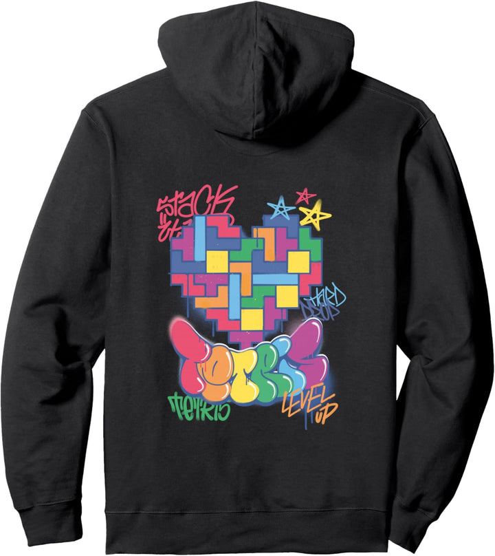 Tetris Graffiti Herzkunst Pullover Hoodie