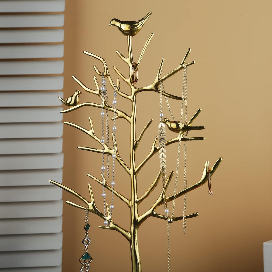 MORE&LESS Baum Hirsch Schmuckständer für Ringe Ohrringe Halsketten Armbänder geeignet für Wohnzimmer