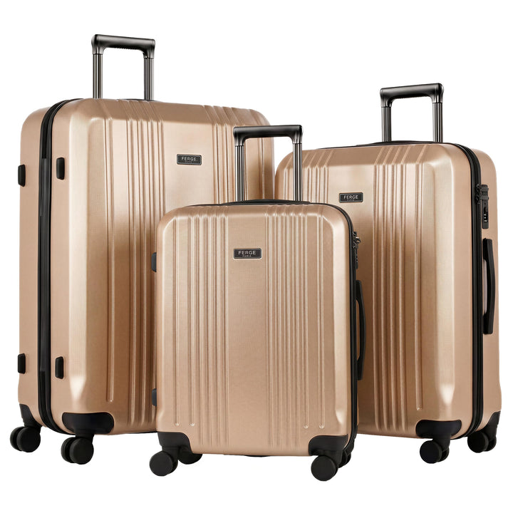 FERGÉ Kofferset 3 teilig Hartschale TSA-Zahlenschloss Cannes Reisekoffer Trolley-Set (Handgepäck, L,