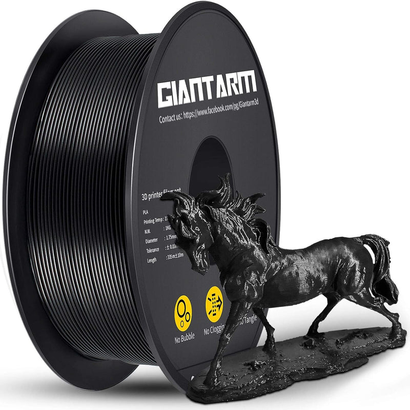 PLA Filament 1.75mm, GIANTARM 3D Drucker Filament PLA Schwarz 1kg Spool A-schwarz, A-schwarz