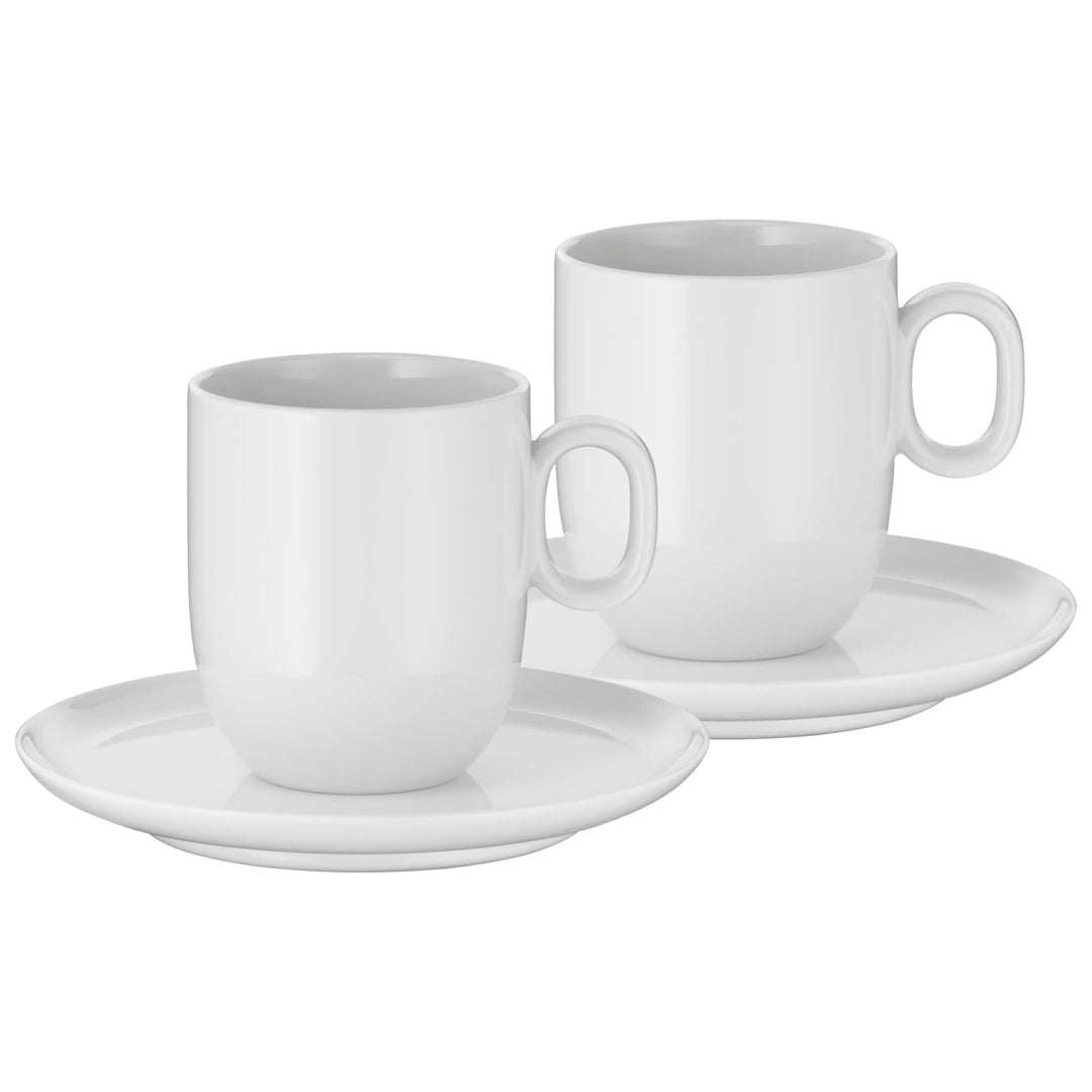 WMF Barista Tassen Set 4-teilig, zwei Kaffeetassen 170ml mit Untertassen für Cafè Crème, Cappuccino