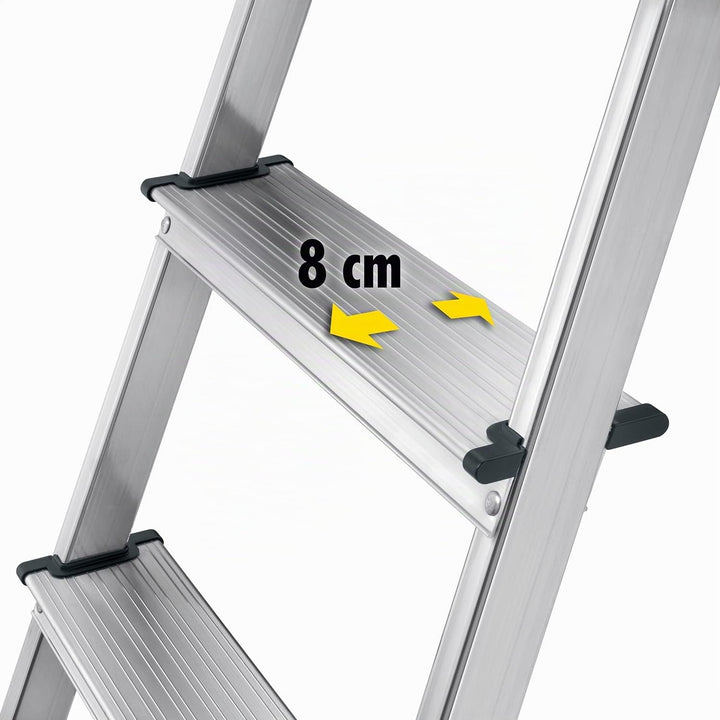 Hailo Stehleiter StandardLine 5 Stufen, belastbar bis 150 kg, mittelgrosse Leiter aus Aluminium mit