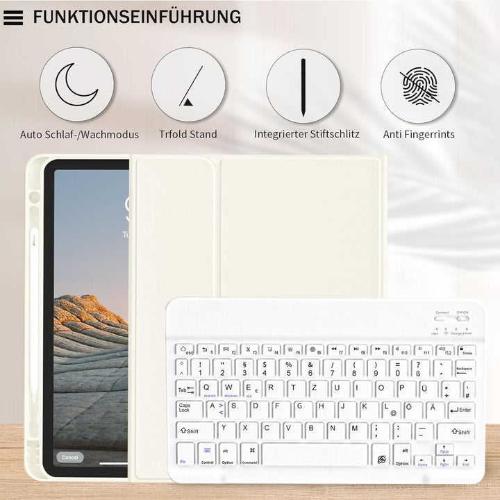 Hülle mit Tastatur für iPad Air 11 Zoll M4/M3/M2 (2026/2025/2024), iPad Air 5/4 Generation (2022/202