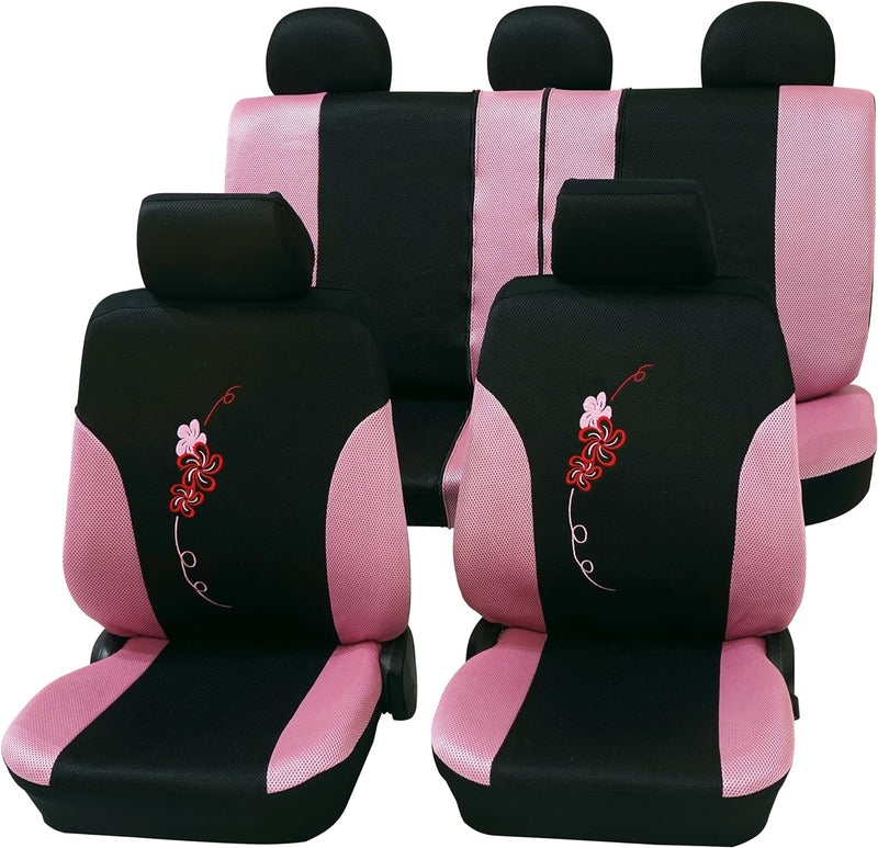 PETEX Sitzbezugset Universal Eco Class Flower pink 17-teilig Grösse SAB 1 Vario Plus