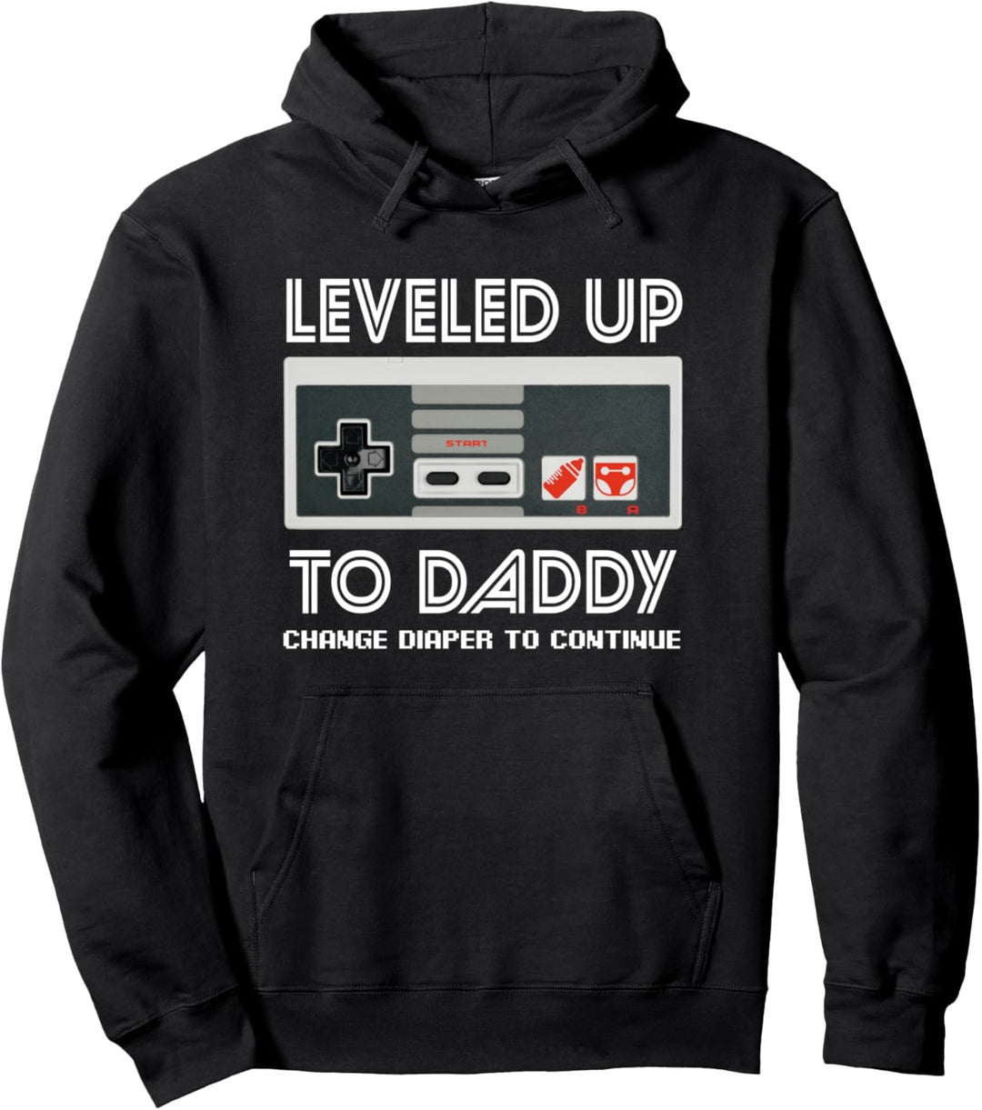 leveled Up to Daddy. Soon to be Dad - new born baby Pullover Hoodie